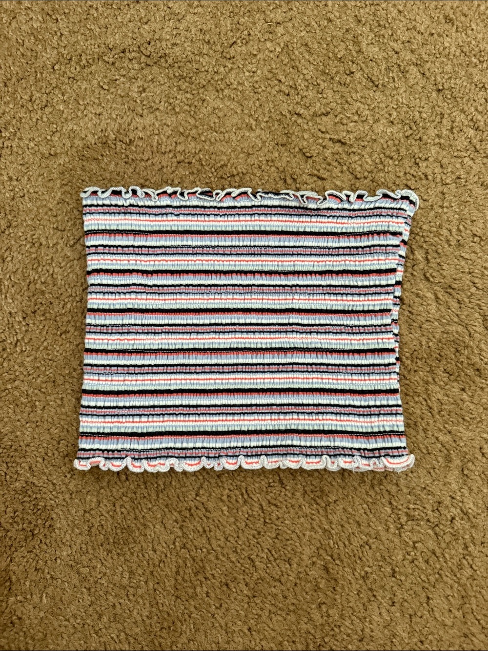 Hollister Striped Tube Top in White, Black & Pink
